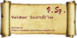 Valdner Szultána névjegykártya